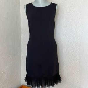 Theory black minidress with ruffle